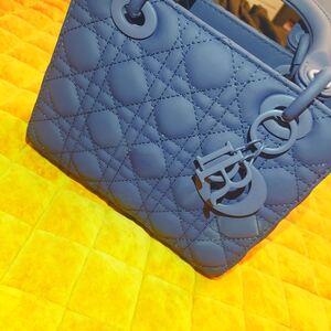 Blue Quilted Handbag